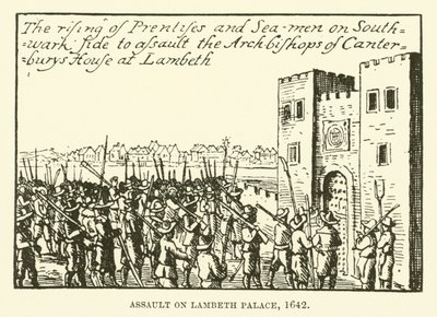Aanval op Lambeth Palace, 1642 door English School
